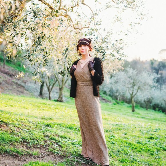 Gold Elegant Dress - Picture 2 of 4